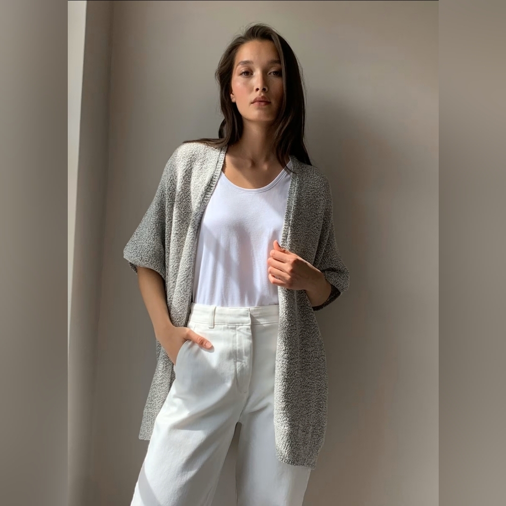 Aritzia Community xs/s Iconic Cape open front shortsleeve cotton cardigan